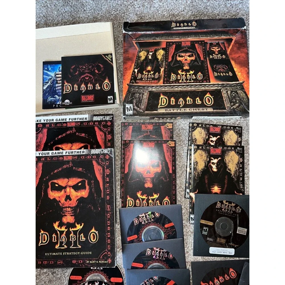 Diablo Battle Chest (PC, 2001) Complete In Box Great Condition Doubles